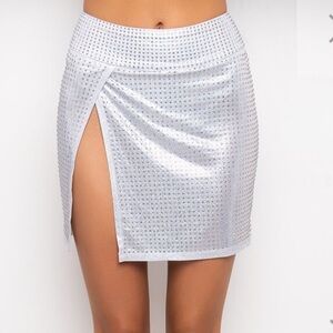 Akira Rhinestone Mini Skirt